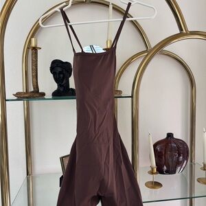 Brown Spaghetti Strap Jumpsuit